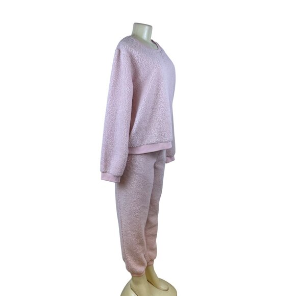 Miss Selfridge Pink Cozy Lounge Jogger Sweatpants & Pullover Top Set Sz 12 - Picture 2 of 12